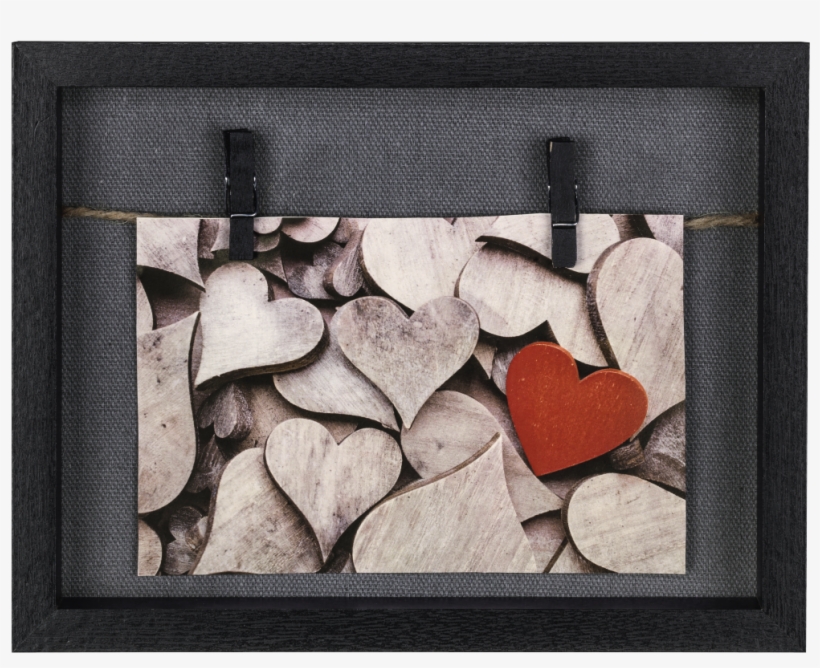"cavo" Portrait Frame Gallery, Black, - Rustic Hearts Background, transparent png #3663346