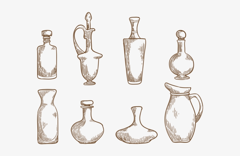Hand Drawn Decanter - Bottle, transparent png #3663424