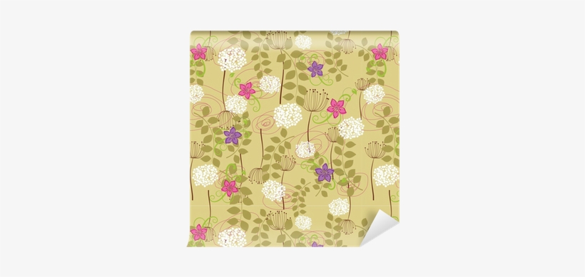 Seamless Dandelion And Flower Wallpaper Wallpaper • - Wallpaper, transparent png #3664106