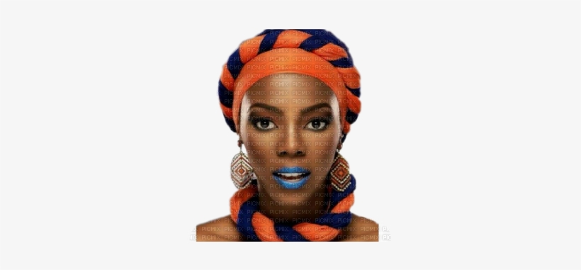 Woman Face Africa Bp - Dress With African Scarf, transparent png #3665114