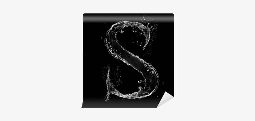 Water Splashes Letter Isolated On Black Background - Illustration, transparent png #3665201