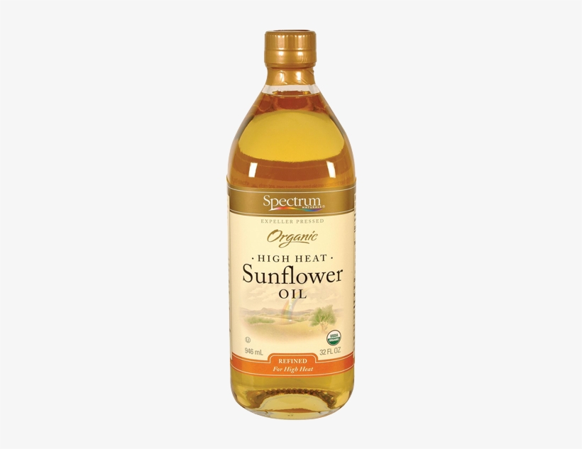 Spectrum Organic Sunflower Oil Refined Bottle-32 Oz - Spectrum Naturals, Organic, High Heat, Sunflower Oil,, transparent png #3665619