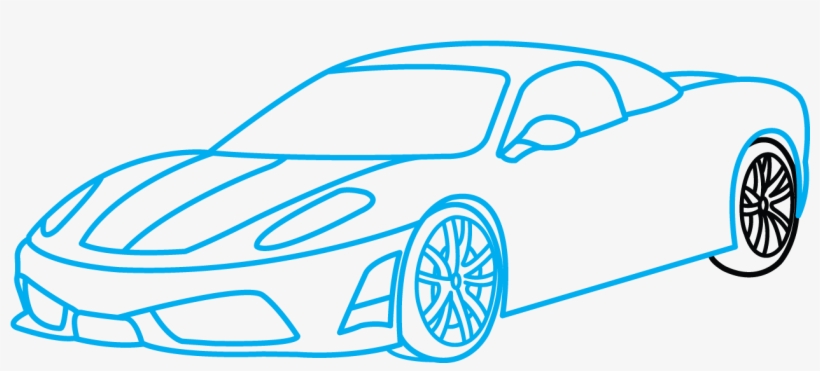 How To Draw Ferrari 360, A Sports Car, Easy Step By - Ferrari 360 Easy Drawing, transparent png #3666257