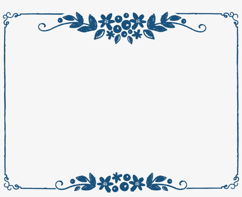 Blue Leaf Frame - Portable Network Graphics, transparent png #3666853