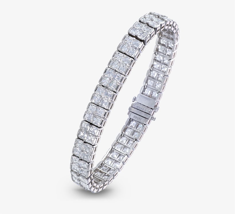 Square Emerald-cut Diamond Tennis Bracelet - Diamond Tennis Bracelet Png, transparent png #3667206