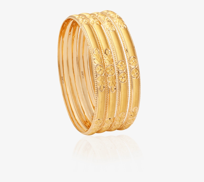 Traditional Gold Bangles, Hollow & Flat Bangles Design - Bangle, transparent png #3667233