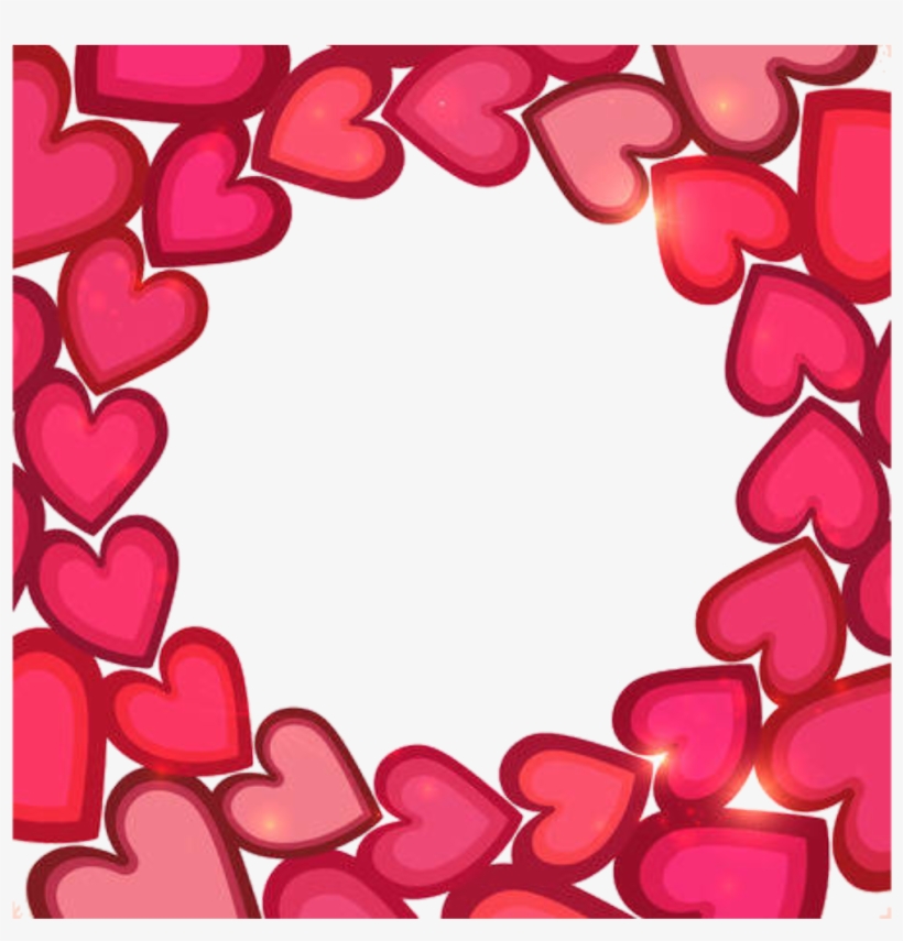 Borders Frames Hearts Heart Love Frame Border - Bright Pink, transparent png #3667639