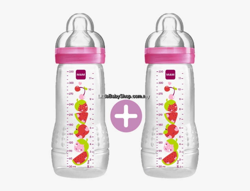 Mam Easy Active Baby Feeding Bottle 330ml Mam Baby Bottle 330ml 2 Pack Pink Free Transparent Png Download Pngkey