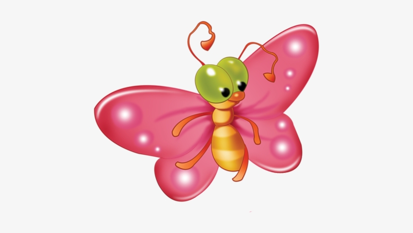 Pink - Transparent Background Cartoon Butterfly Transparent, transparent png #3668562