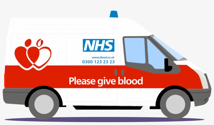 Nhs Give Blood Van - Blood Donation Car, transparent png #3668656