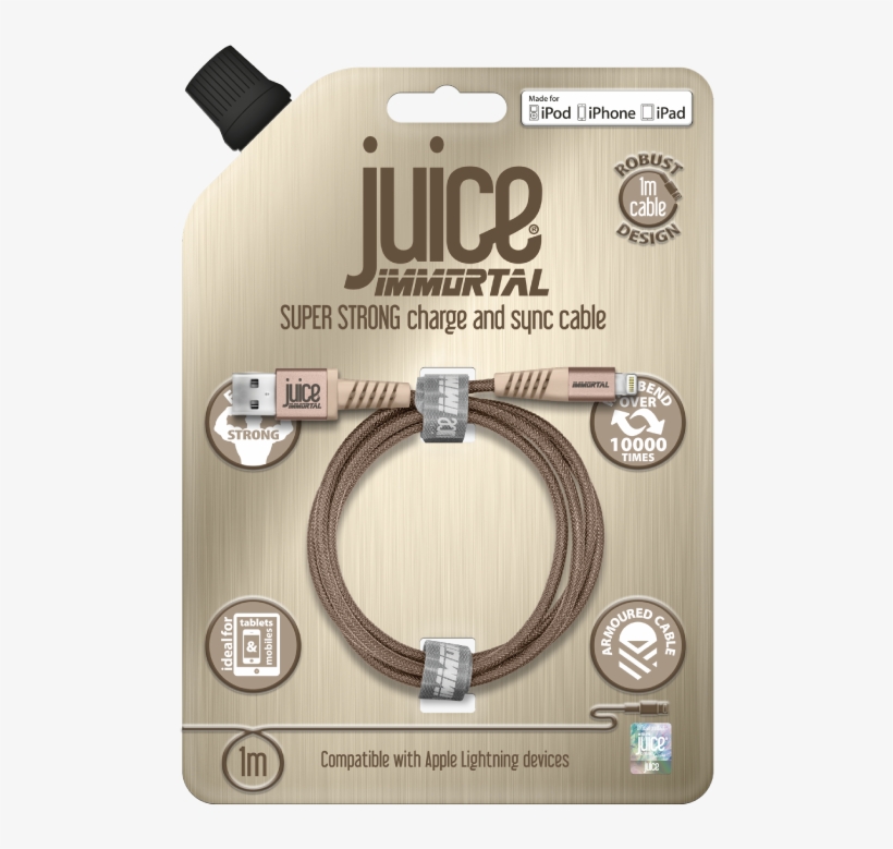 Juice<sup>®</sup> Apple Lightning Immortal Cable - Juice Sound Square Portable Bluetooth Speaker Blue, transparent png #3669229