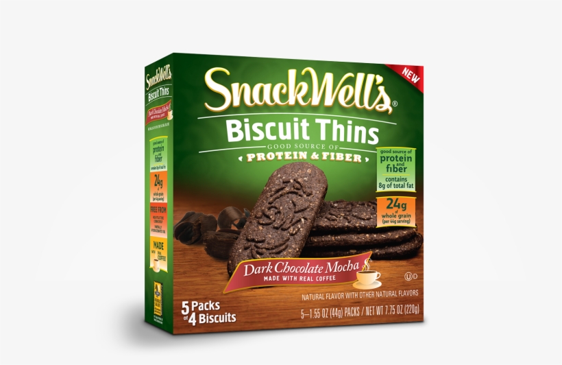 Snackwell's Dark Chocolate Mocha Biscuit Thin - Snackwells Biscuit Thins, Dark Chocolate Mocha - 5, transparent png #3669459