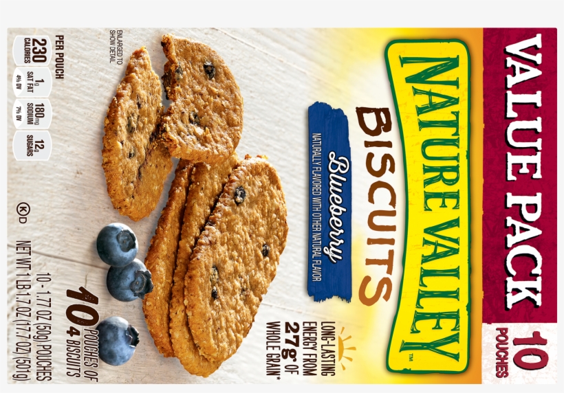 Nature Valley Breakfast Biscuits, Blueberry, 10 Pouches, - Nature Valley Breakfast Biscuits Blueberry 18 Count, transparent png #3669944