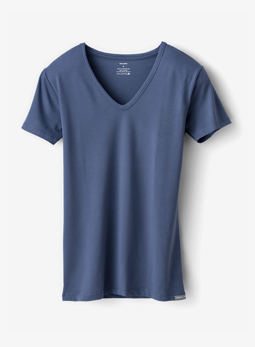 T-shirt Claudette Petrolblau - Rutherford Split-back Tee, transparent png #3670881