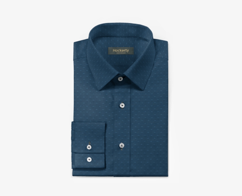 Blue Micropattern 100% Cotton Shirt - Tailor And Cutter Shirts, transparent png #3670886