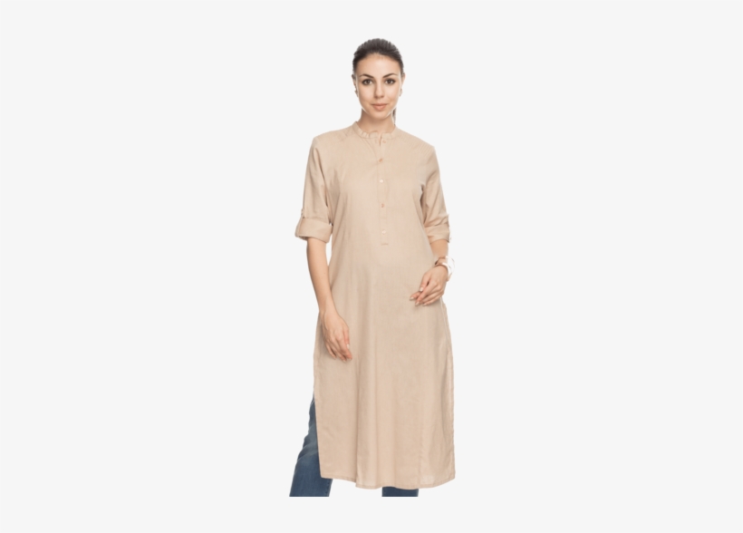 Womens Mandarin Collar Kurta - Kurta With Closed Collar Ladies, transparent png #3671067