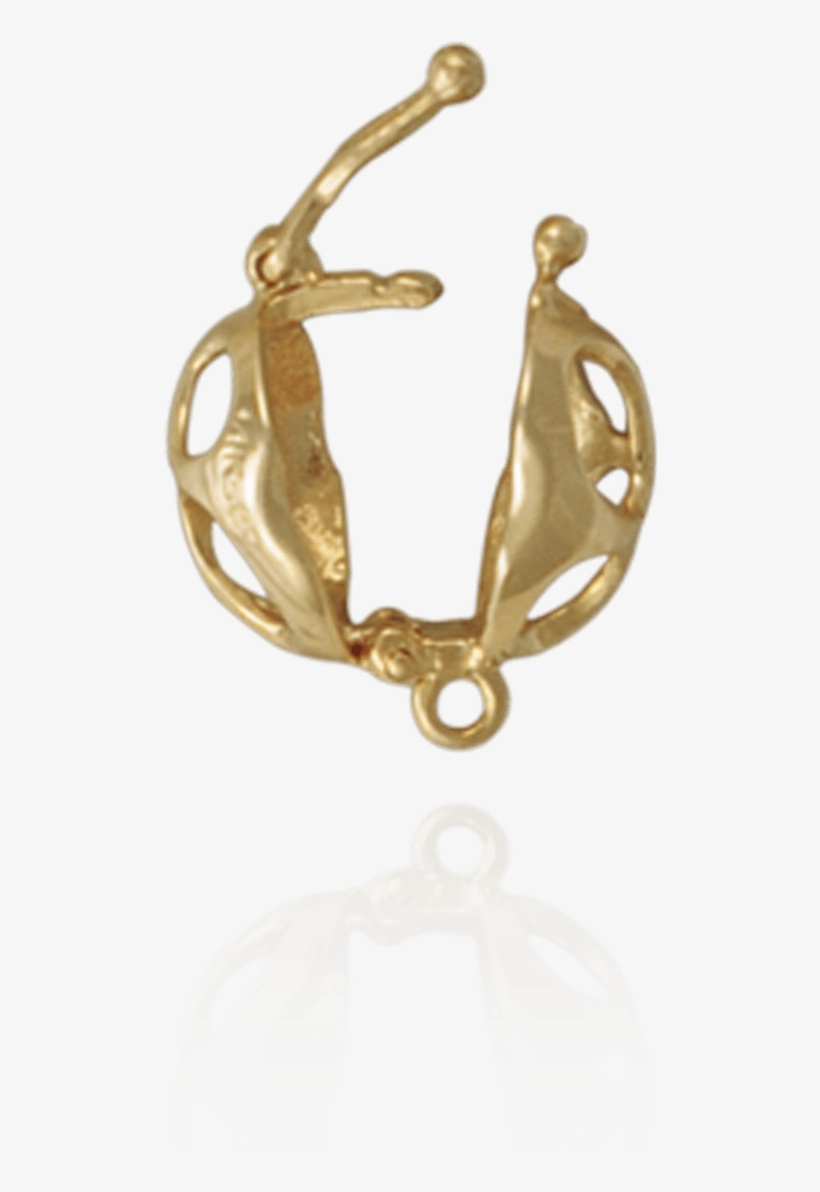 Cage Clasps With Open Circle Design - Gold, transparent png #3671506