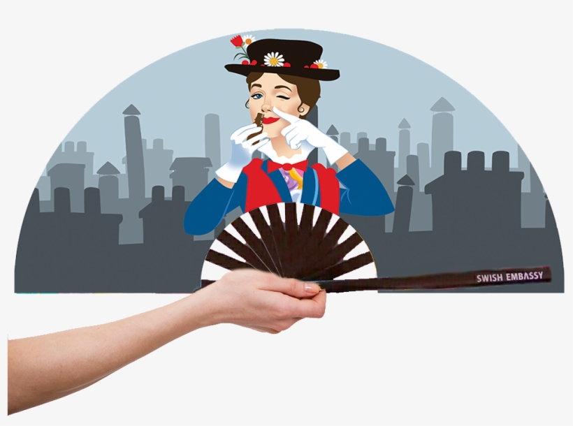 Mary Poppers Fans Swish Embassy - Hand Fan, transparent png #3671537