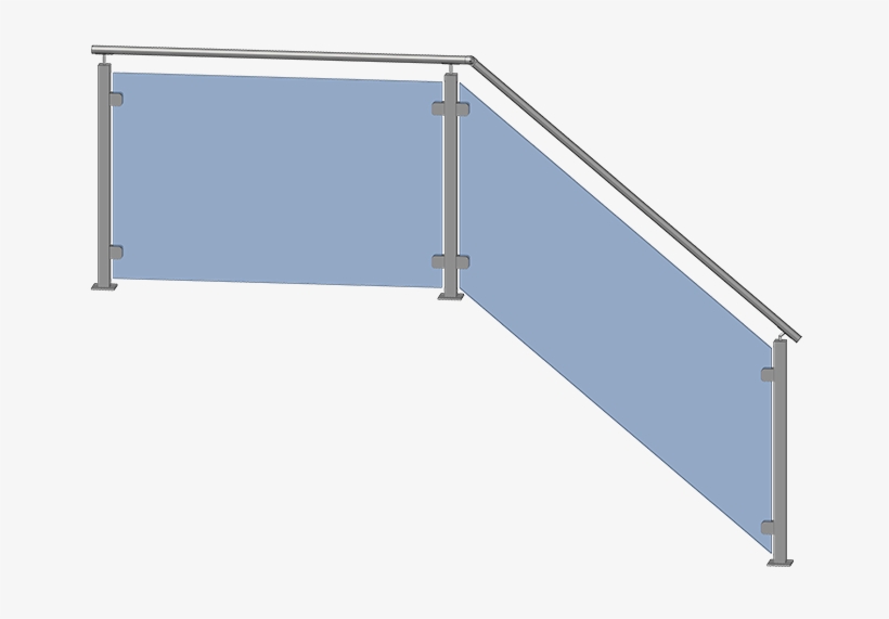 Square Stainless Steel Post Example Diagram - Handrail, transparent png #3671719