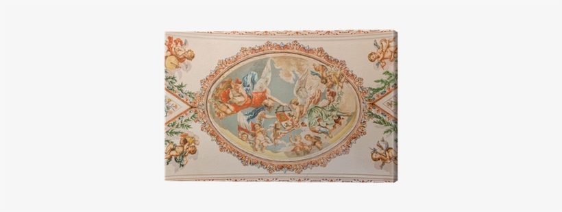 Braoque Fresco Angels With The Symbolic Crown Canvas - Seville, transparent png #3672003