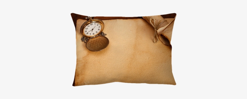 Classic Pocket Watch And Old Papers Pillow Cover • - Painting, transparent png #3672314