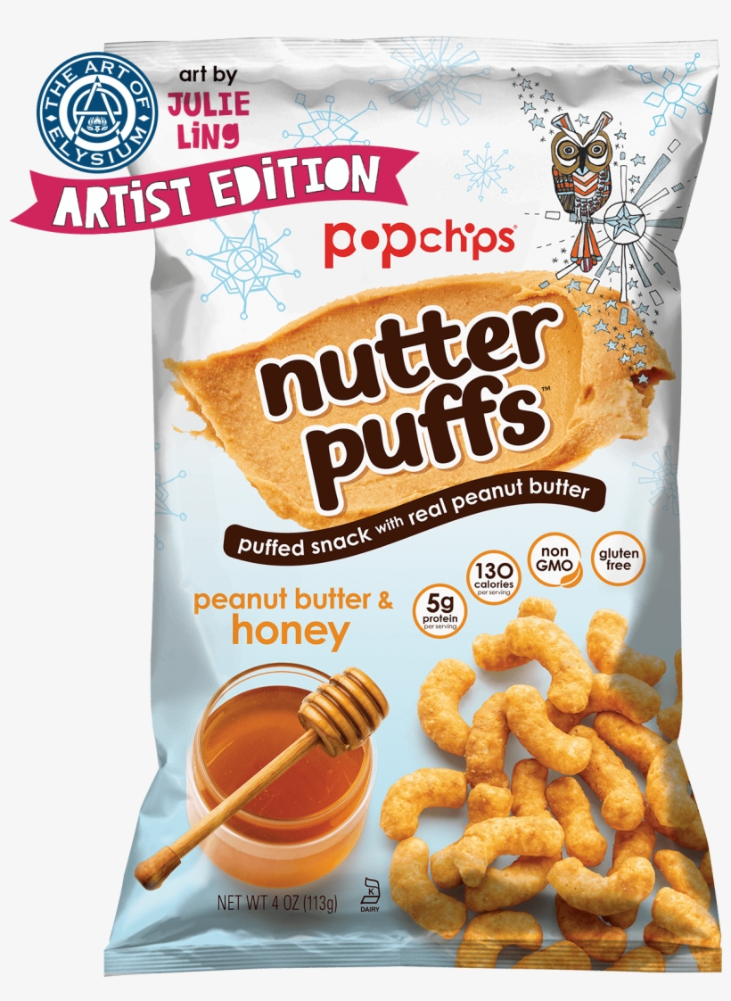 4oz Bag Of Peanut Butter And Honey Nutter Puffs - Popchips Nutter Puffs Peanut Butter & Honey, transparent png #3672508