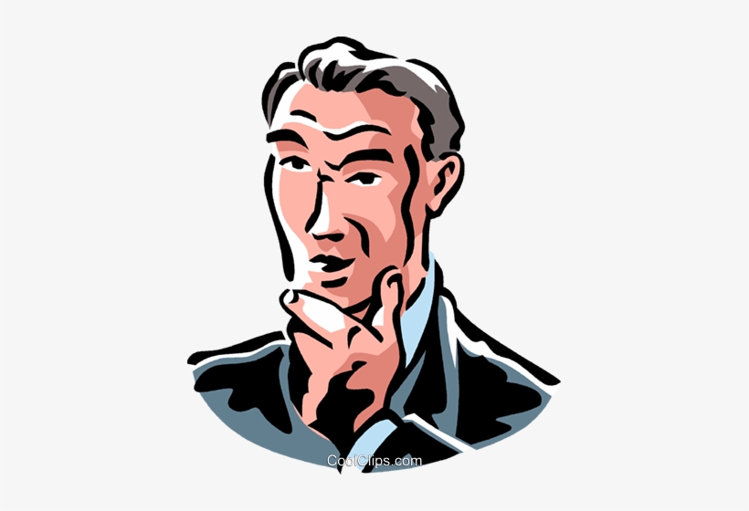 Man Thinking Royalty Free Vector Clip Art Illustration - Man Thinking Png Vector, transparent png #3672851