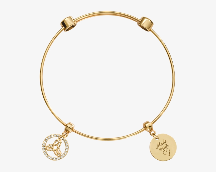 B1044g19 - Nikki Lissoni Charm Bangle Gold-plated With Two Fixed, transparent png #3672957