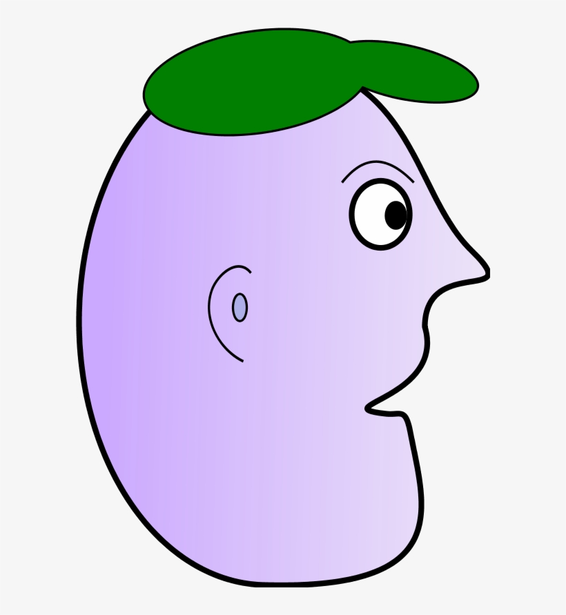 Cartoon Man Face Profile Wearing Cap - Clip Art, transparent png #3673036