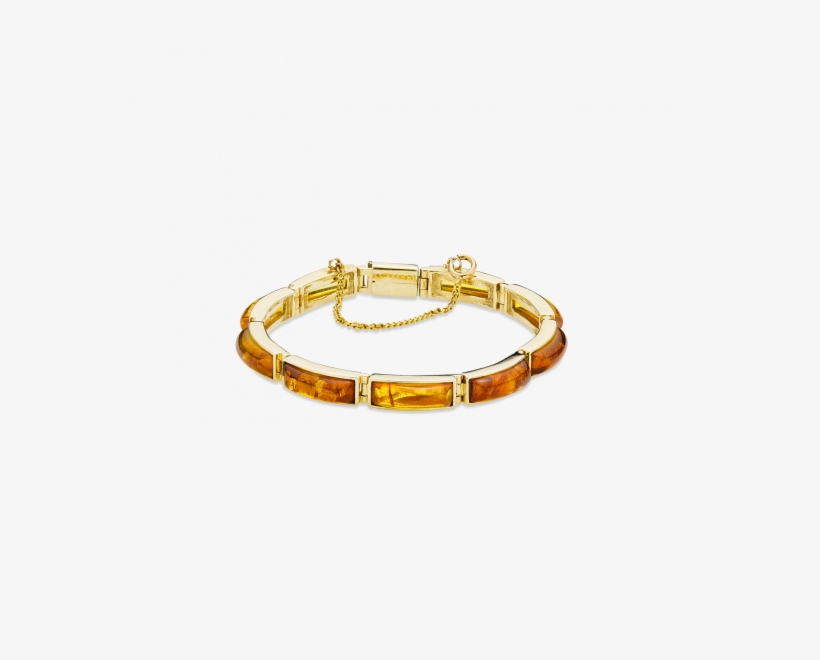 Gold Bracelet With Cognac Amber - Gold, transparent png #3673060