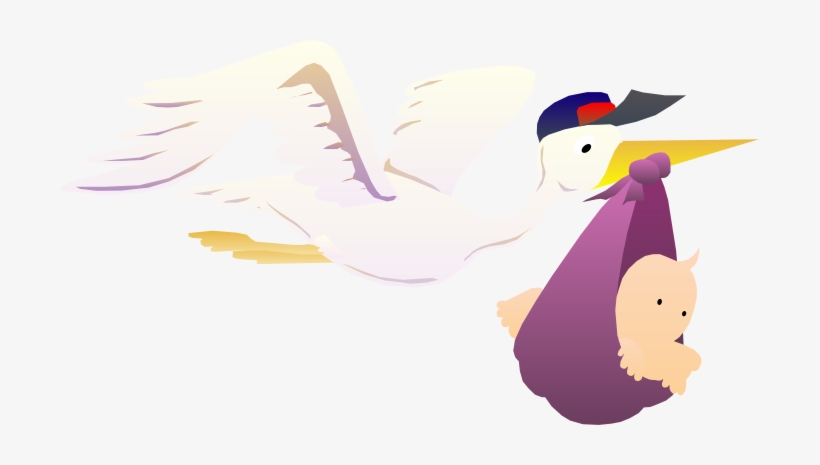 Stork Delivering Baby - Stork Carrying Baby Yard Sign, transparent png #3674158