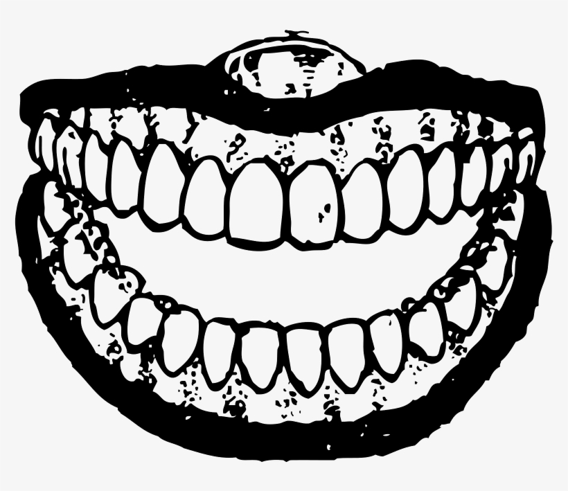 Free Download - Teeth Black And White Png, transparent png #3674272