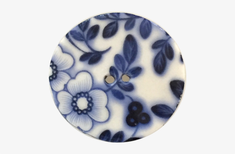 Indigo And White Round Floral Porcelain Button, Now - Santa Fe, transparent png #3674273