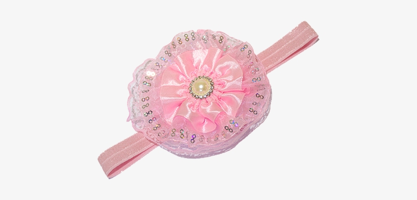 Beautiful Pink Flower Headband For Baby And Kids - Headband, transparent png #3675091