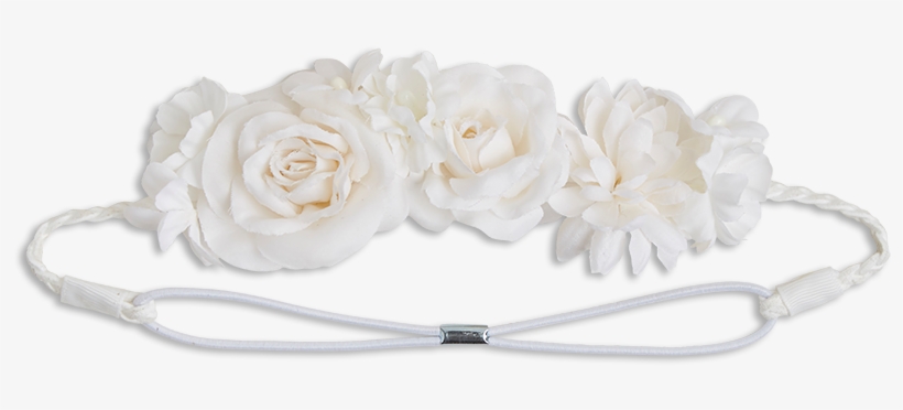 Hairband With Flowers White - Garden Roses, transparent png #3675251