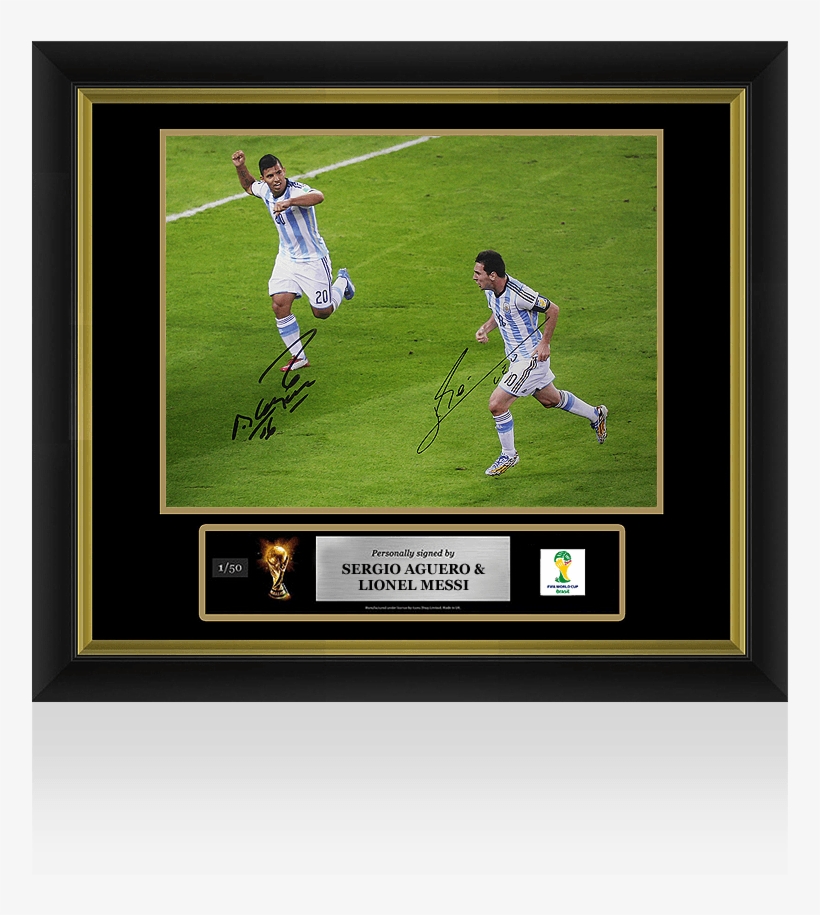 Lionel Messi & Sergio Aguero Official Fifa World Cup™ - Lionel Messi & Sergio Aguero Autographed Signed, transparent png #3675334