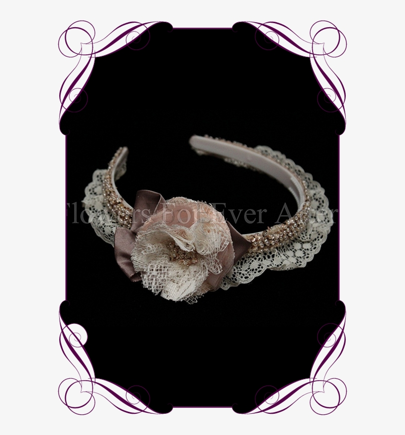 Flowergirl Headband, Vintage Head Band - Fake Flower Cake Decorations, transparent png #3675431