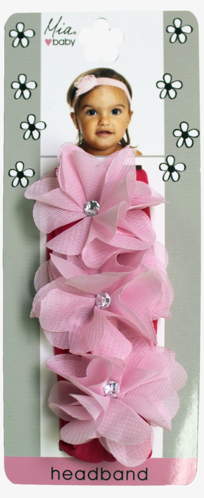 Chiffon Rhinestone Flower With Jersey Headband - Mia Snip Snaps, Hair Barrettes, Jersey Flowers, Assorted, transparent png #3675462