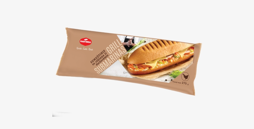 Grill Baguette Sandwich With Chicken And Vegetables - Fast Food, transparent png #3675762