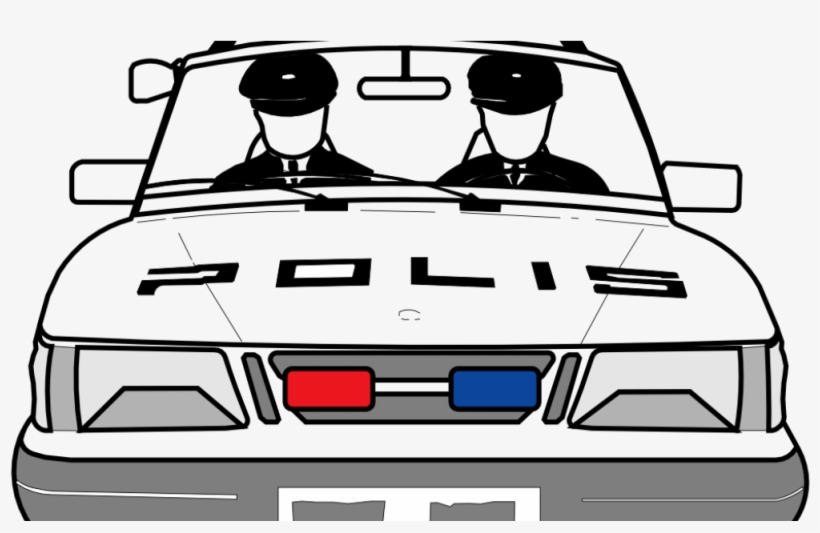 Police Car Clipart Black And White - Stick Figure Police Car, transparent png #3675936
