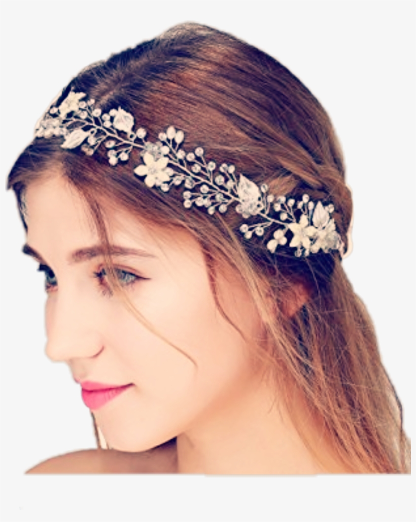 Bride White Hair Hairband Girl @kanwalmemon808 @picsart - Jjshouse Gorgeous Crystal Rhinestone Alloy Headbands, transparent png #3675965