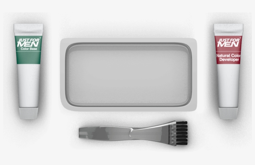 1 Color Base 2 Natural Color Development 3 Mixing Tray - Just For Men Mustache And Beard Brush-in Color Gel,, transparent png #3676738