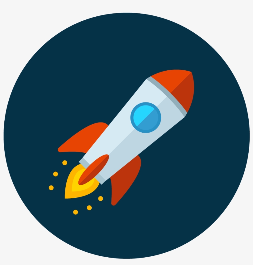 Rocket Icon Vector - Circle, transparent png #3676905