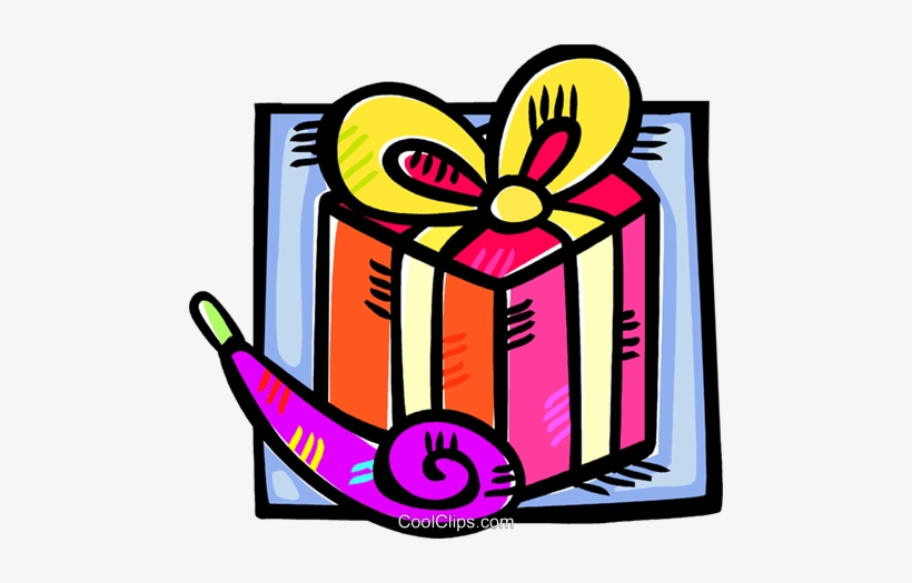 Birthday Gift With A Noise Maker Royalty Free Vector, transparent png #3677850