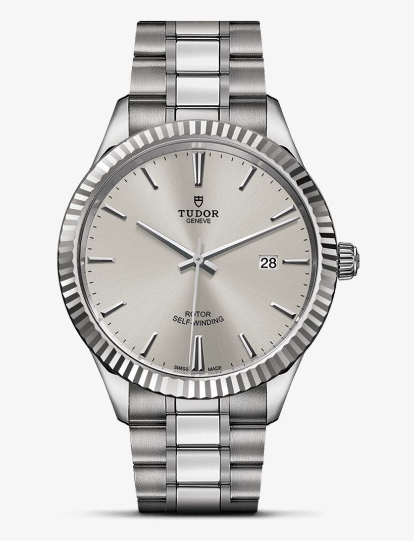 Silver Dial - Tudor Style 38mm Blau, transparent png #3677896