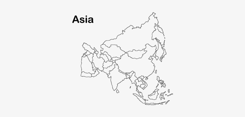 Printable Asia Map For Kids - Sketch Map Of Asia, transparent png #3678467