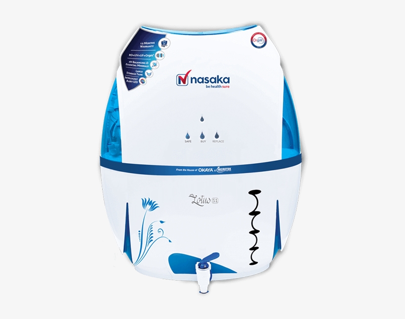 S1 Nasaka Water Purifer - Nasaka Lotus S1 13 Ltr Rouvuf Water Purifier, transparent png #3678555