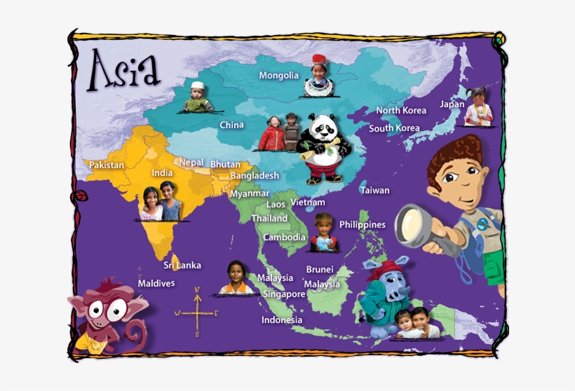 Share This - - Asia Map For Kids, transparent png #3678701