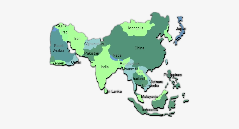 Asian Web Hosts - Pakistan To Philippines Map, transparent png #3678994