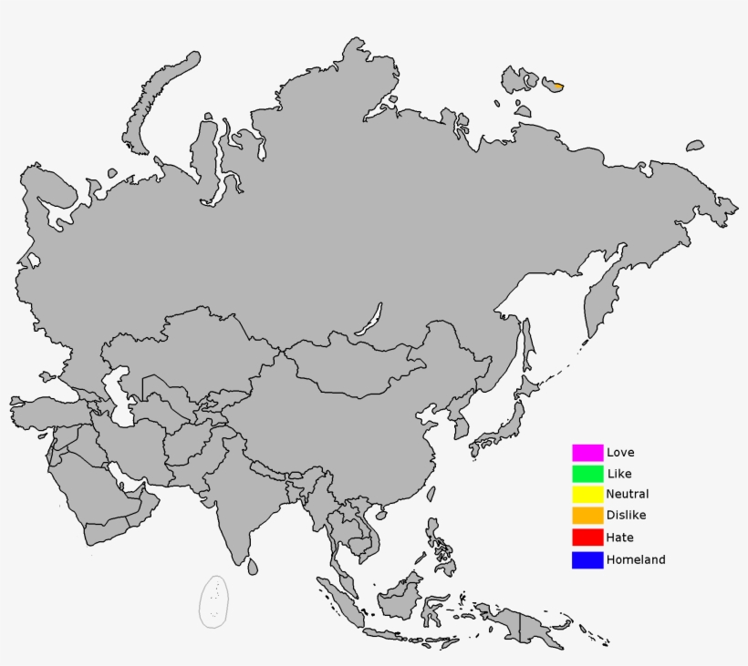 Asia Map Without Borders 